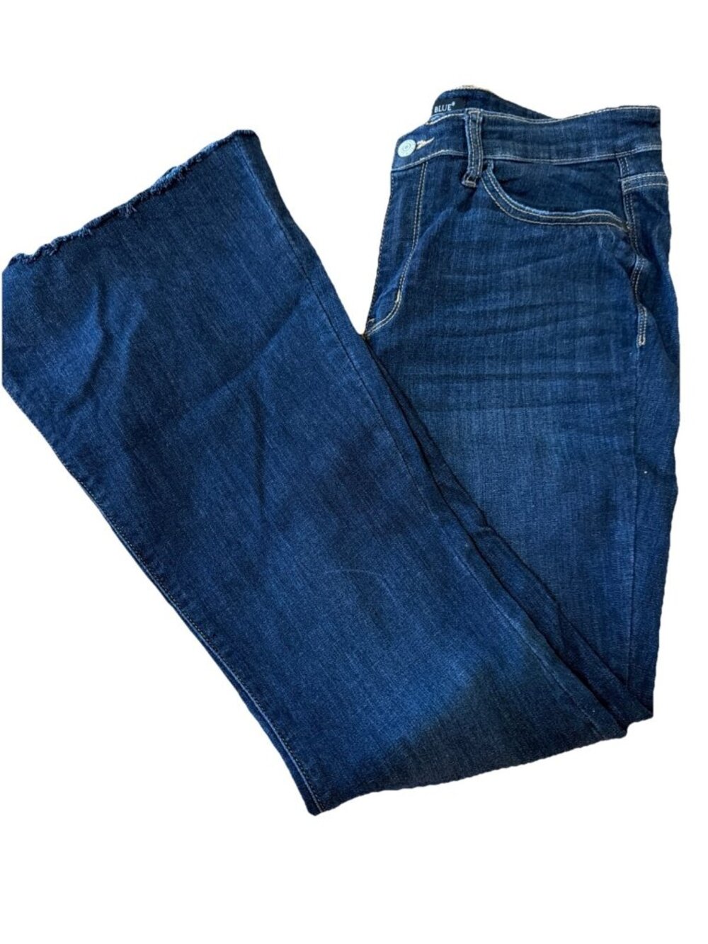Judy Blue High Rise Raw Hem Flare Jeans SZ 13/31 (31 X 29) Stretch Dark Wash